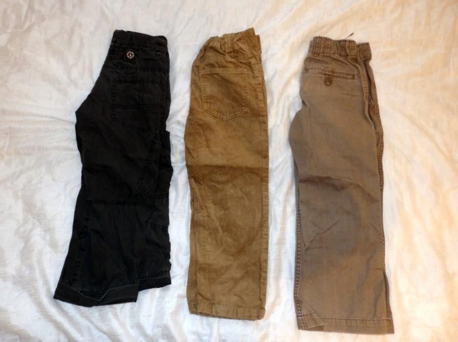 Spodnie 3 szt na podszewce, Gap i inne rozm. 110-116 cm