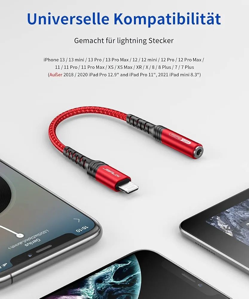 JSAUX Adapter Lightning na 3,5 mm do słuchawek itd