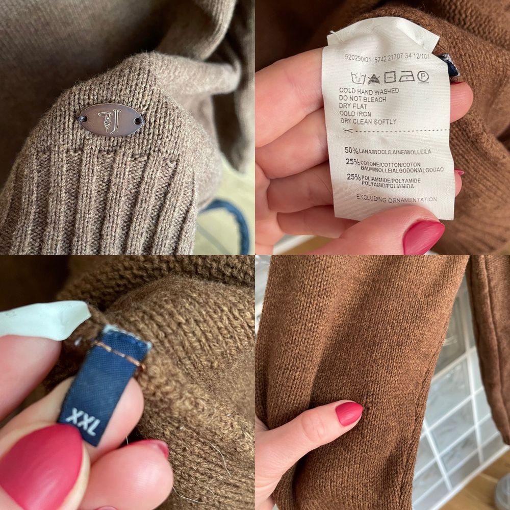 Sweter męski Trussardi Jeans XXL brązowy nowy