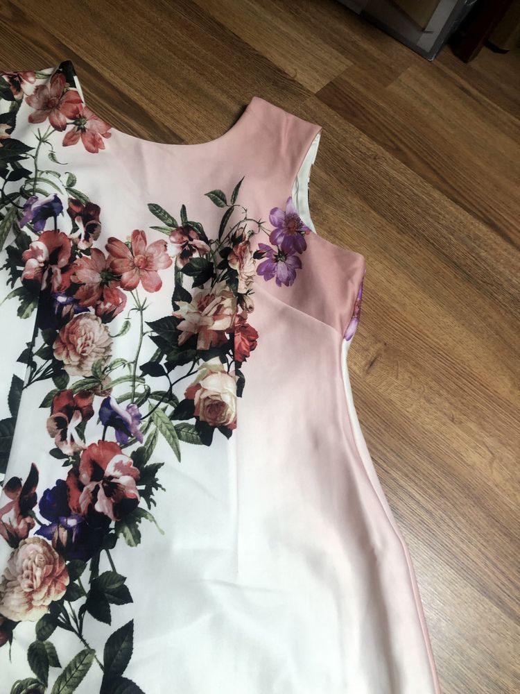 Worthington elegancka sukienka damska z kwiatowym wzorem koktajlowa 14