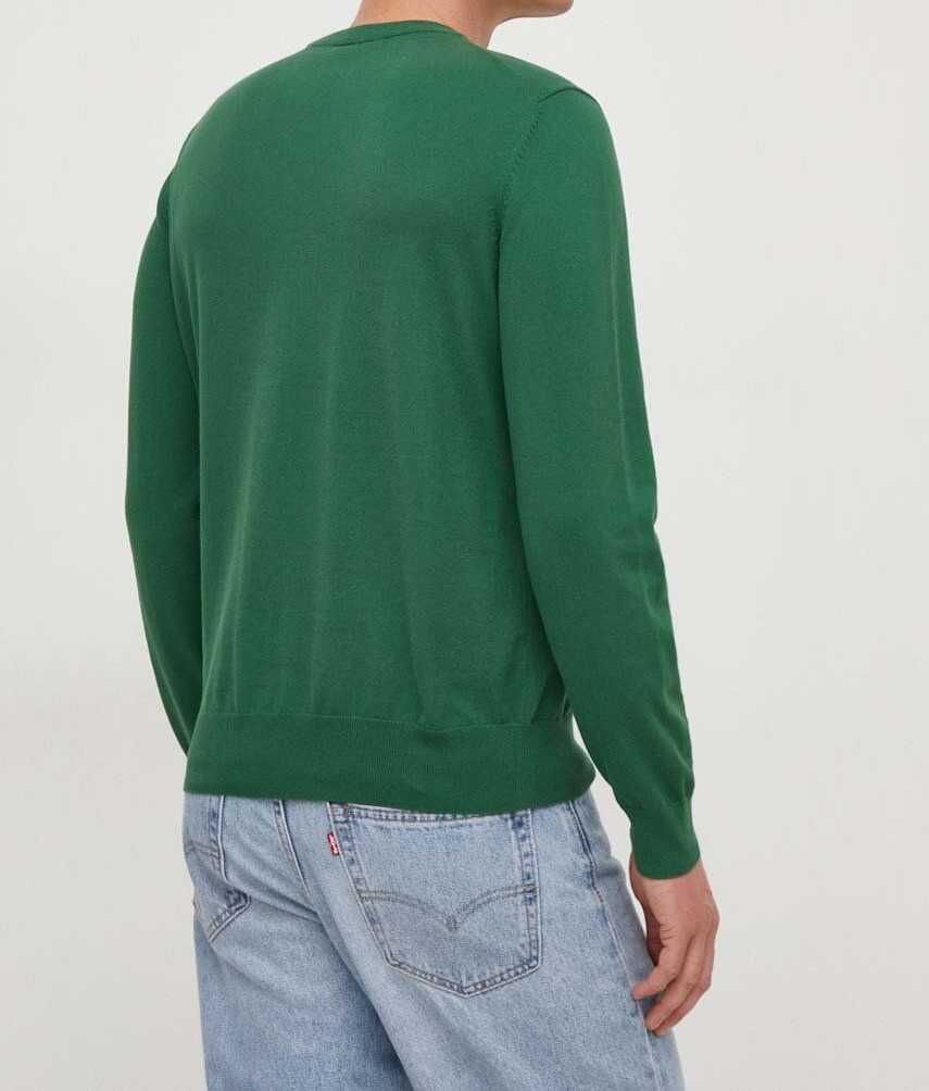 Sweter Hugo Boss, klasyczny krój, unikatowy zielony L