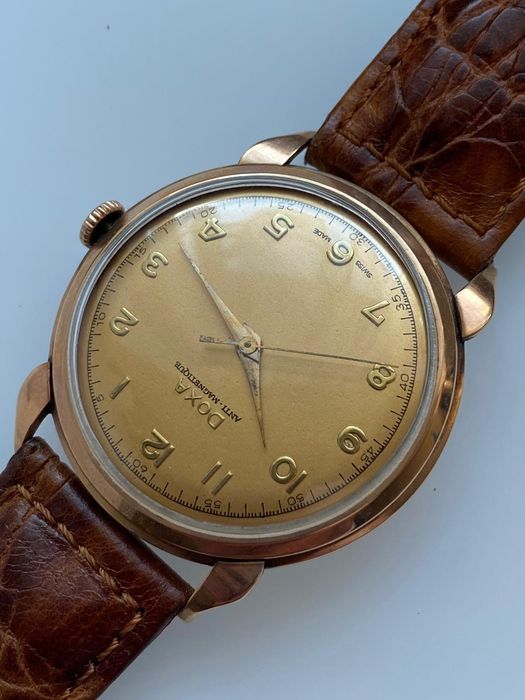 Złoty zegarek Doxa 14 k. Krab vintage