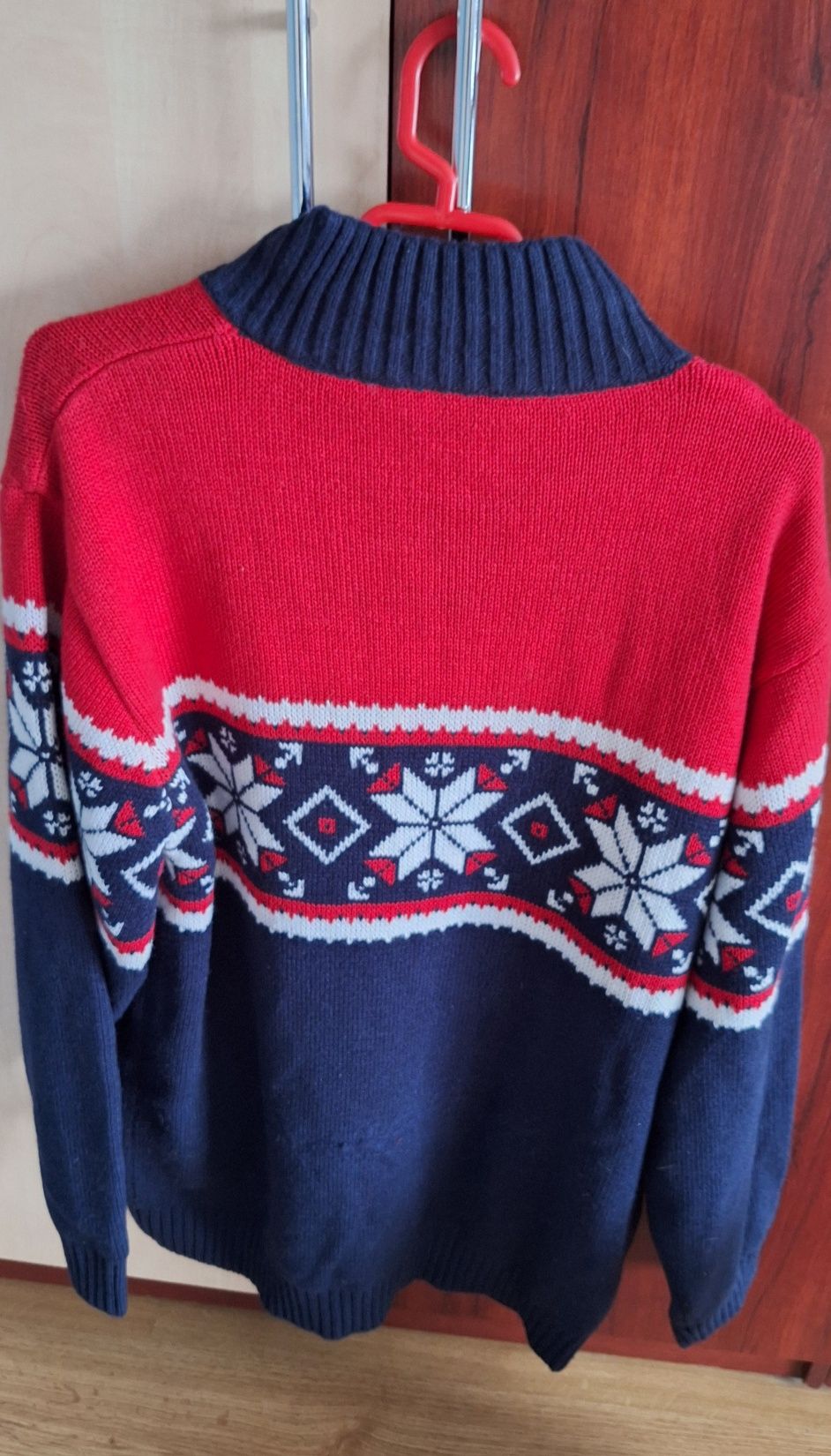 Sweter męski, wzór norweski XL