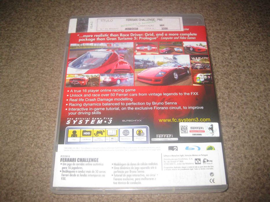 Jogo "Ferrari Challenge" para Playstation 3/Completo!