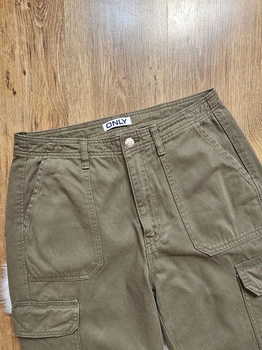 Spodnie bojówki cargo khaki szerokie M/L Only
