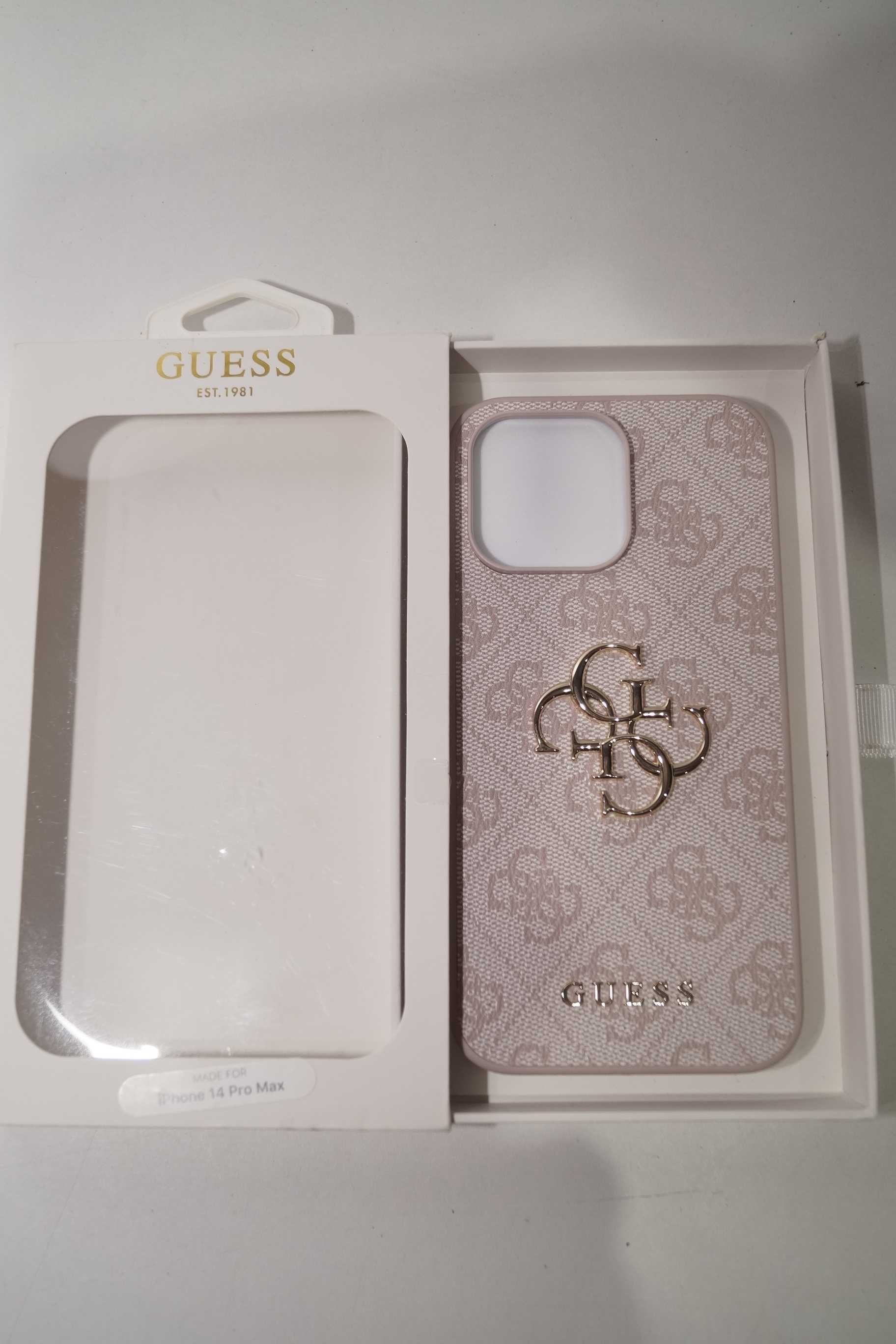 GUESS case/etui do iPhone 14 Pro Max różowe