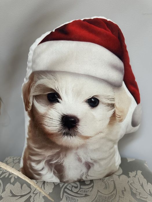 Swiateczna podusia Maltanczyk do przytulania handmade