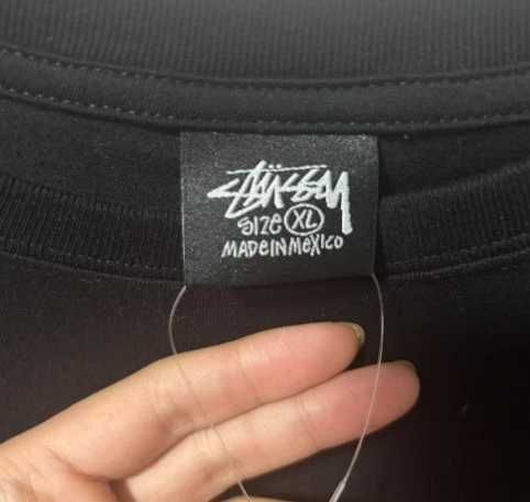 Stussy Męska Czarna Koszulka z Nadrukiem XL