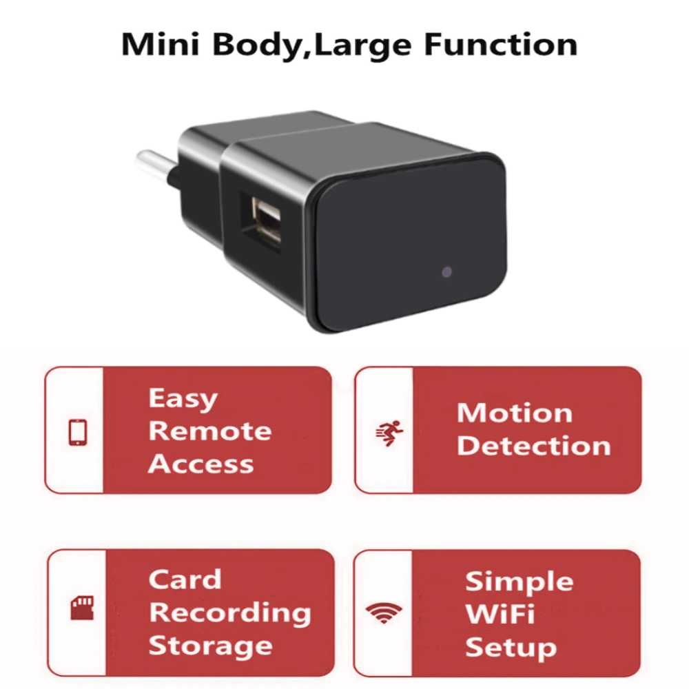 carregador câmera camuflada de vigilância mini com wifi usb