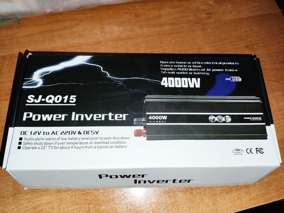 Інвертор SJ-Q015 4000 Вт перетворювач напруги від акумулятора 12-220В