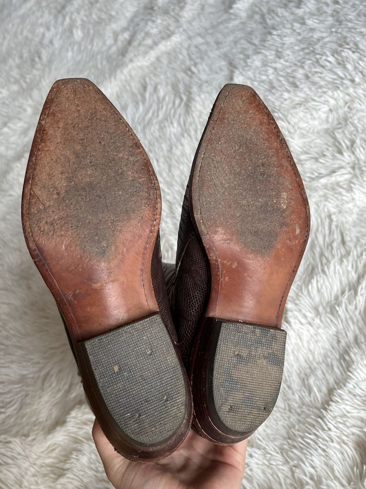 Skórzane brązowe kowbojki Mosquito Boots