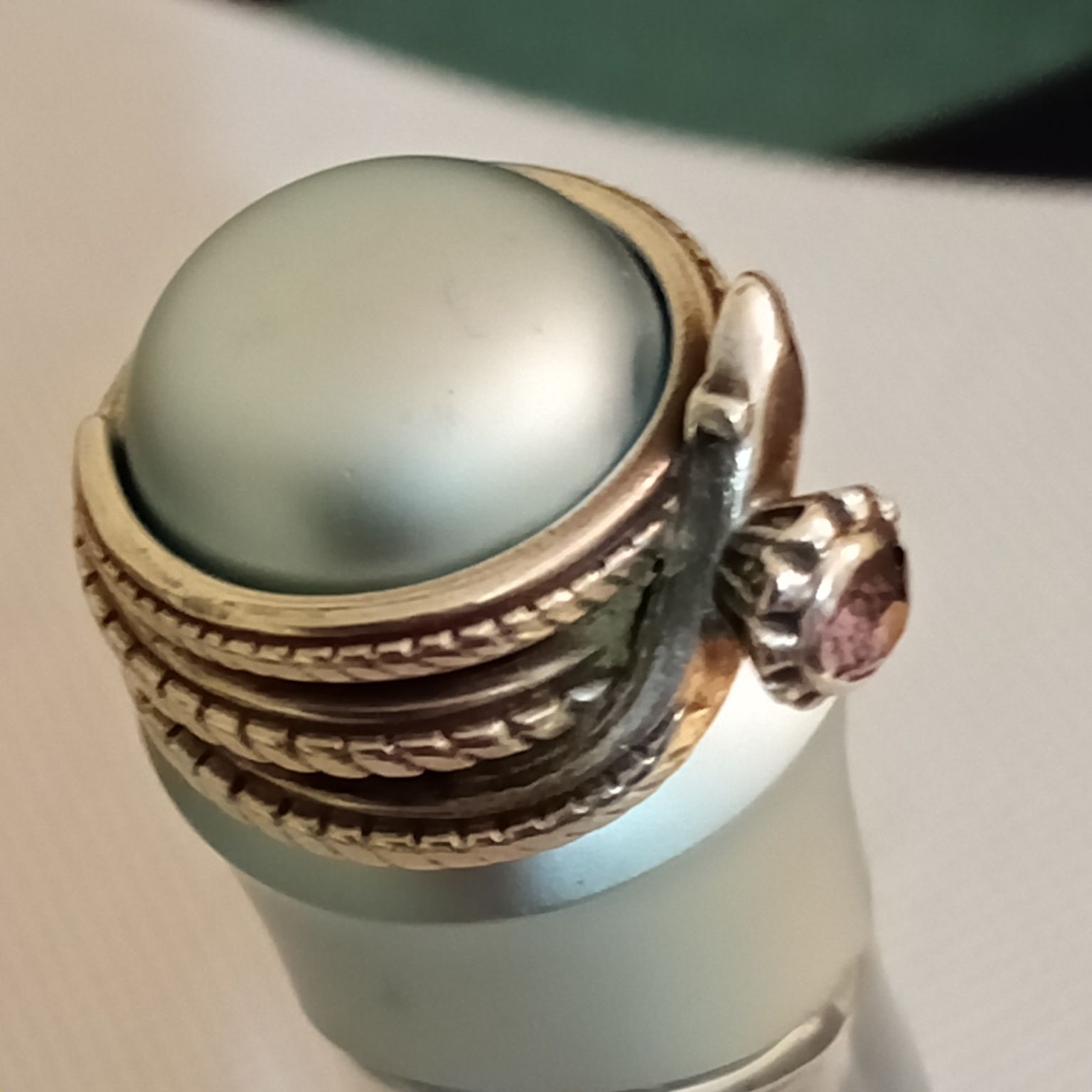 Кольцо змея  серебро 875пр. со звездой