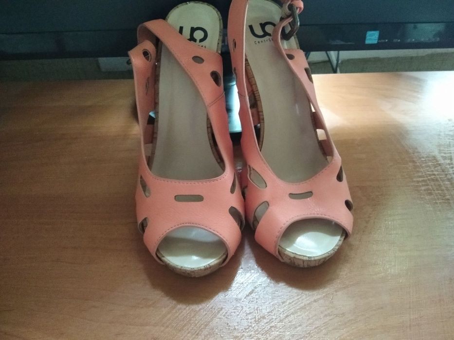 Коралловые босоножки женская летняя обувь открытая жіноче взуття 38