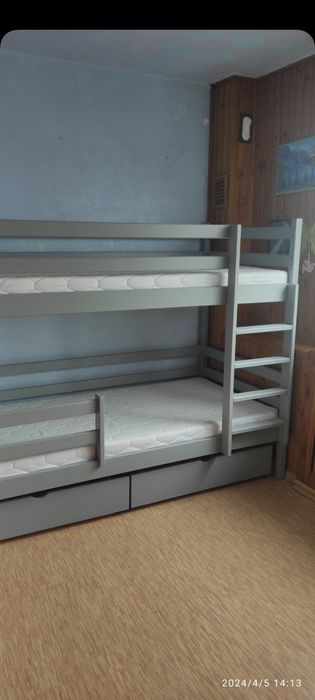 Łóżko piętrowe. Dożywotnia GWARANCJA! Kolor szary. Wymiary 200×90