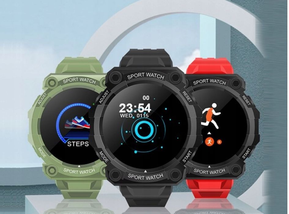 Smartwatch Zegarek Sportowy Kroki Kalorie Puls - Czerwony
