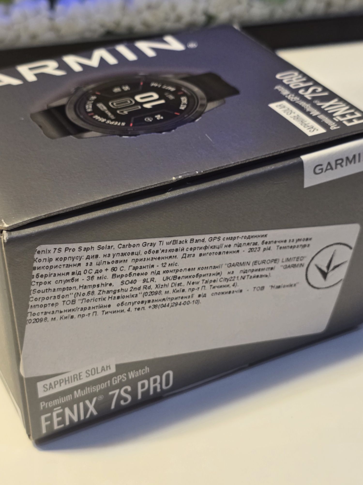 Garmin Fenix 7S PRO Sapphire Solar Carbon, гармін фенікс 7с про ідеал
