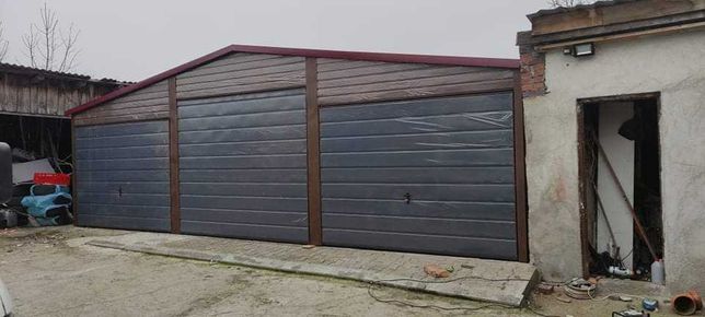 Garaże garaż 9x7 profil zamknięty orzech mat bramy grafit okno filc