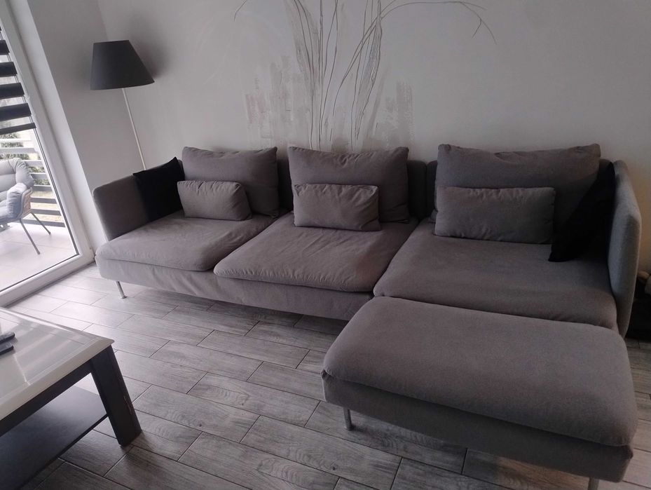 Kanapa narożna grafitowa