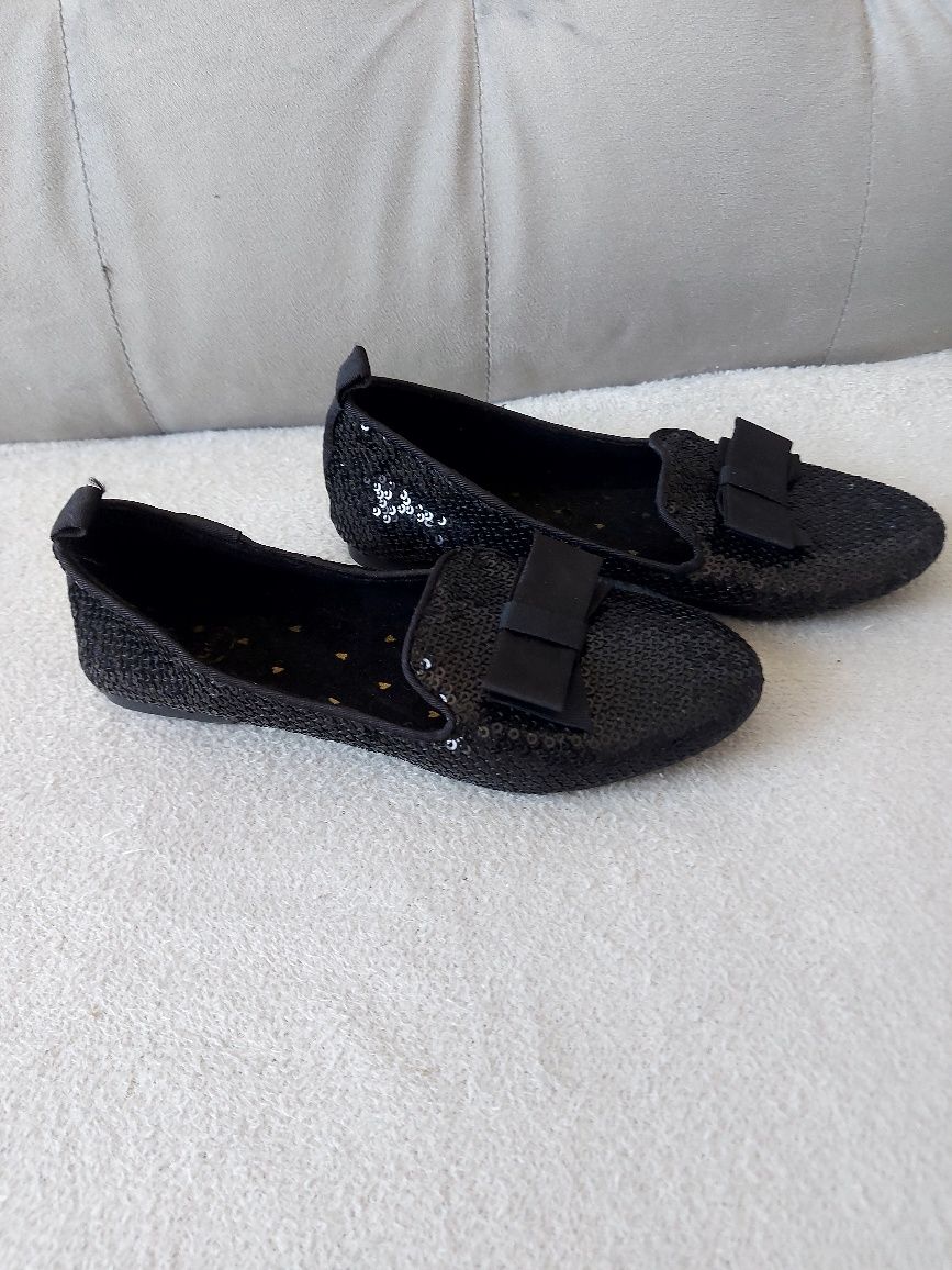 Balerinki botki buty buciki czarne cekiny cekinowe cool club roz 32 wy