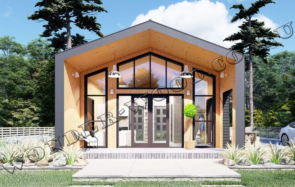 Каркасний будинок 85 м2 «Під Ключ». Барнхаус. 3 комплектації.