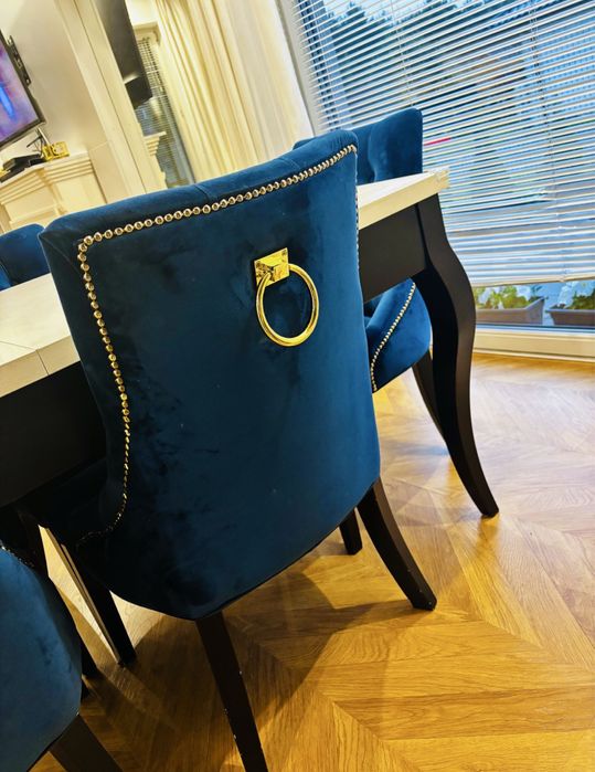 Krzesło chesterfield pikowane kołatka