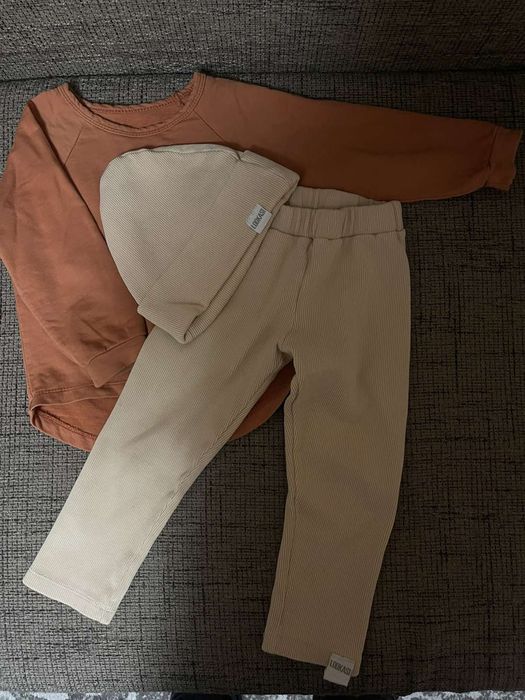 Штани в рубчик, кофта регдан двонитка, шапка в рубчик. Укр.бренд looka