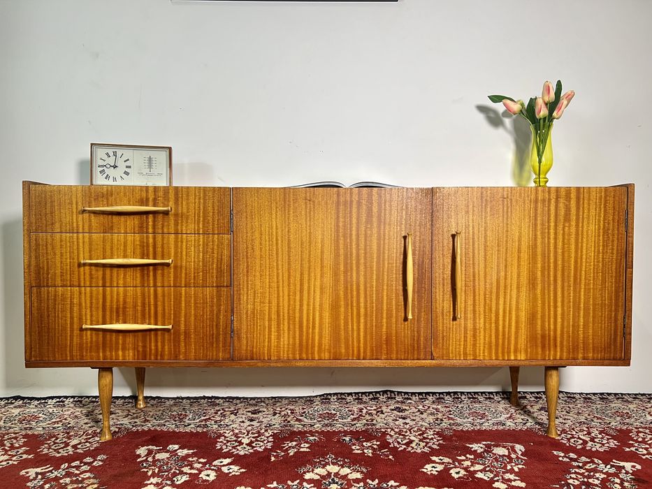 Komoda PRL M Grabiński patyczak lata 60 tek mat unikat uchwyty vintage