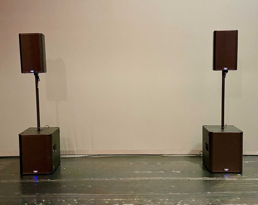 Wynajem profesjonalnego nagłośnienia QSC K12.2+KS118 Szczecin Faktura