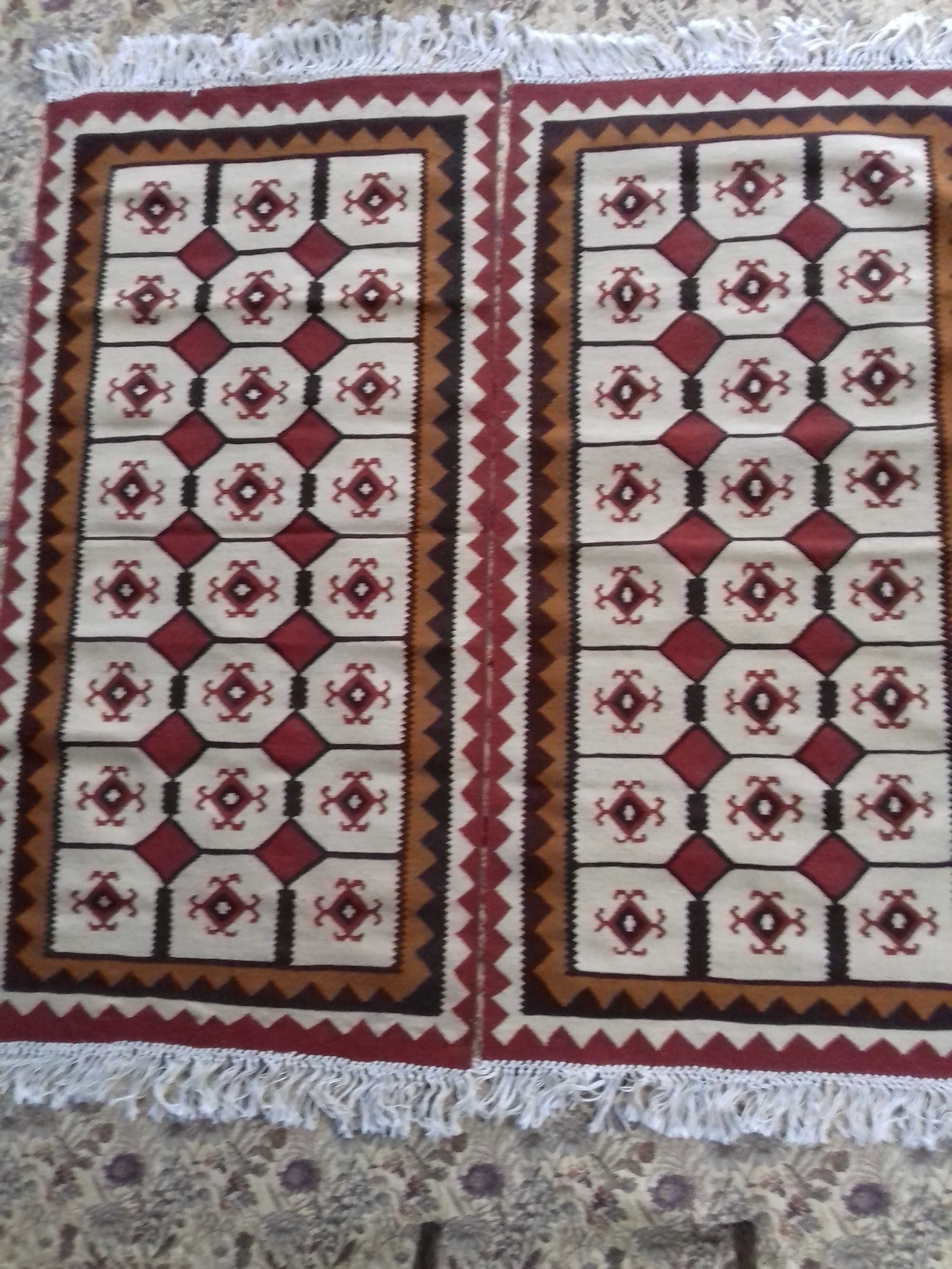 Wełniany gobelin 2 szt., kilim, vintage, na prezent