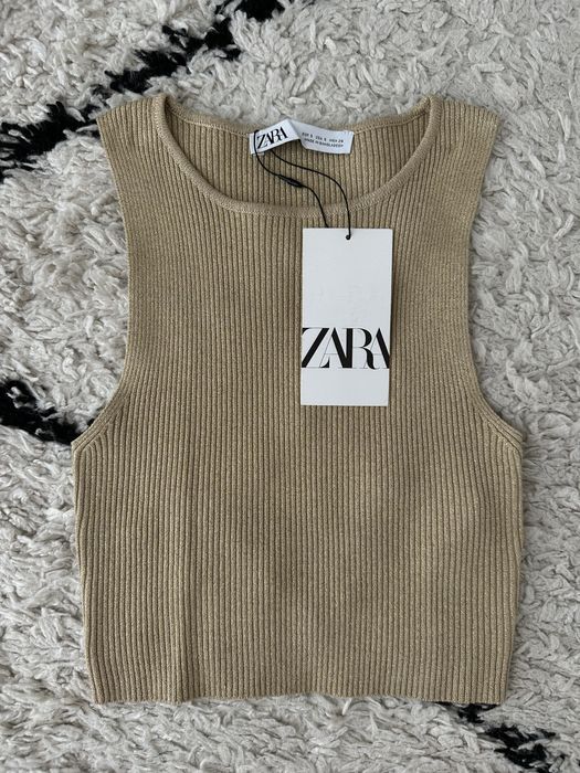 Conjunto de malha dourada ZARA