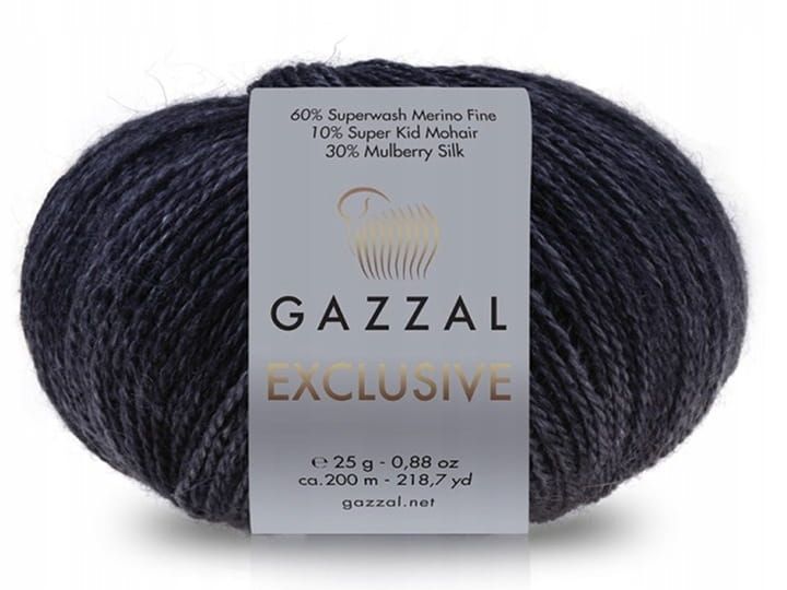 Włóczka Exclusive Gazzal z jedwabiem kolor 9906 grafit