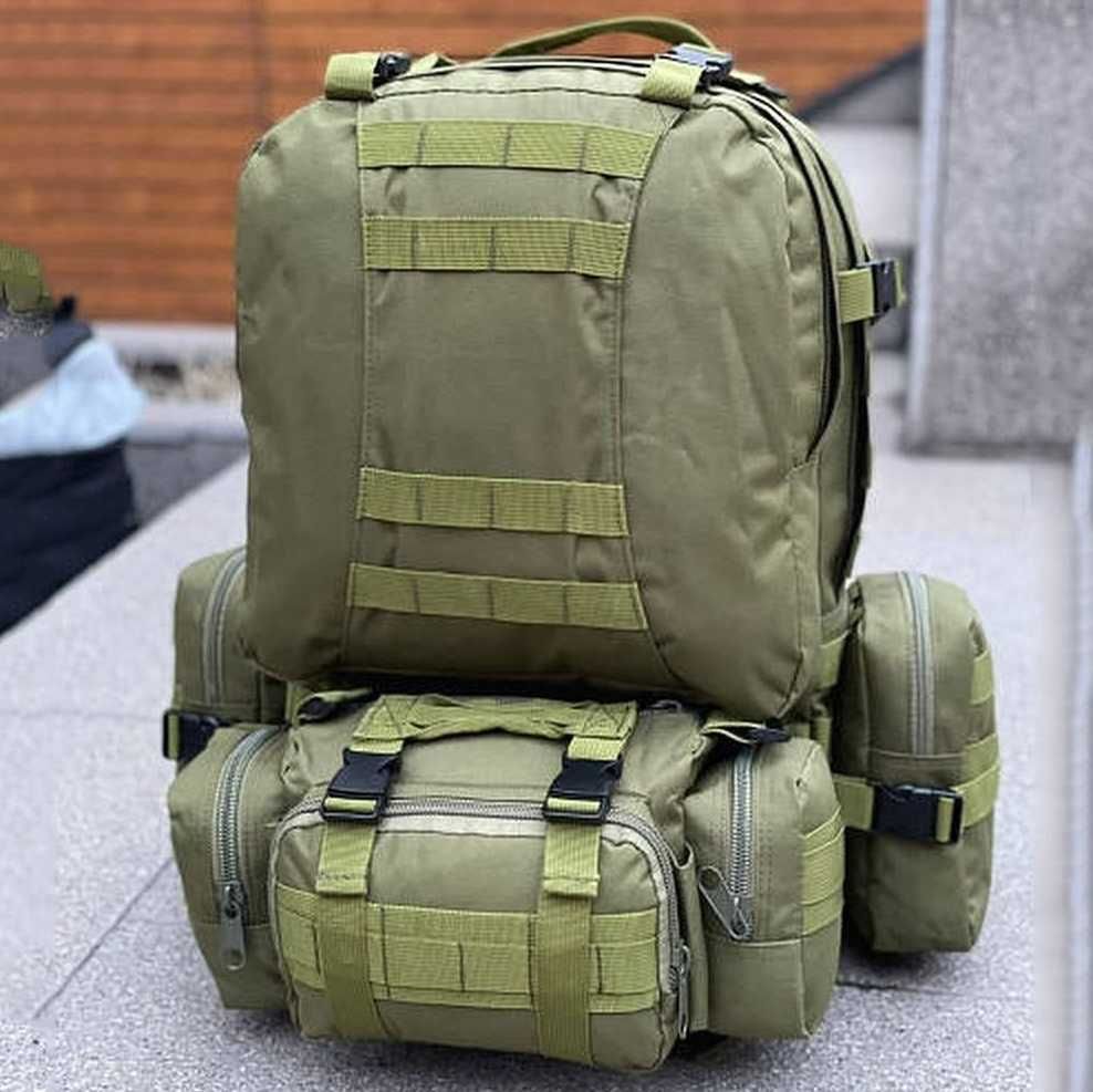 Тактичний військовий рюкзак 55л з підсумками
