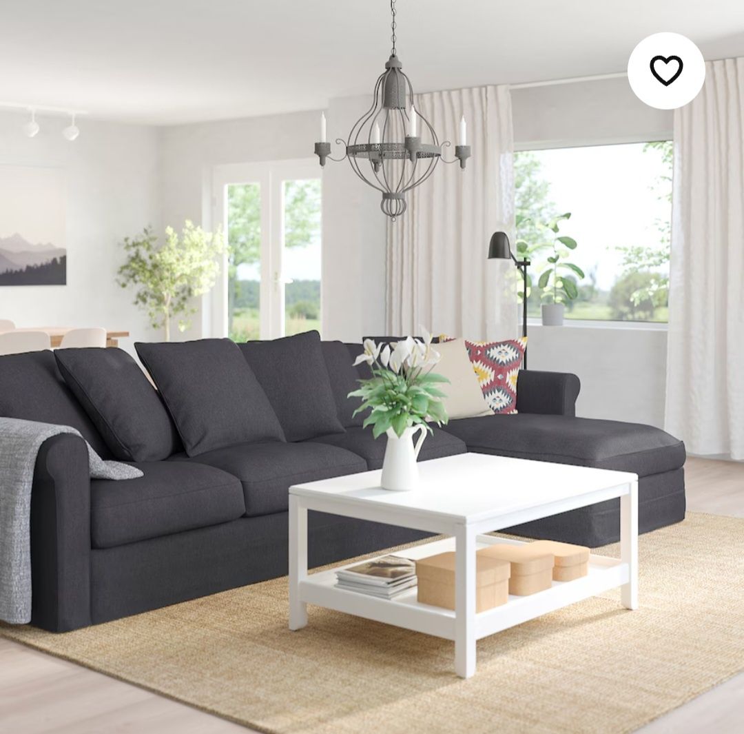 Nowy 1/2 Ceny narożnik sofa 3 os. GRONLID IKEA szezlong ciem. szary