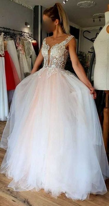 Suknia ślubna wysoka kobieta niepowtarzalna sukienka r38 36 40