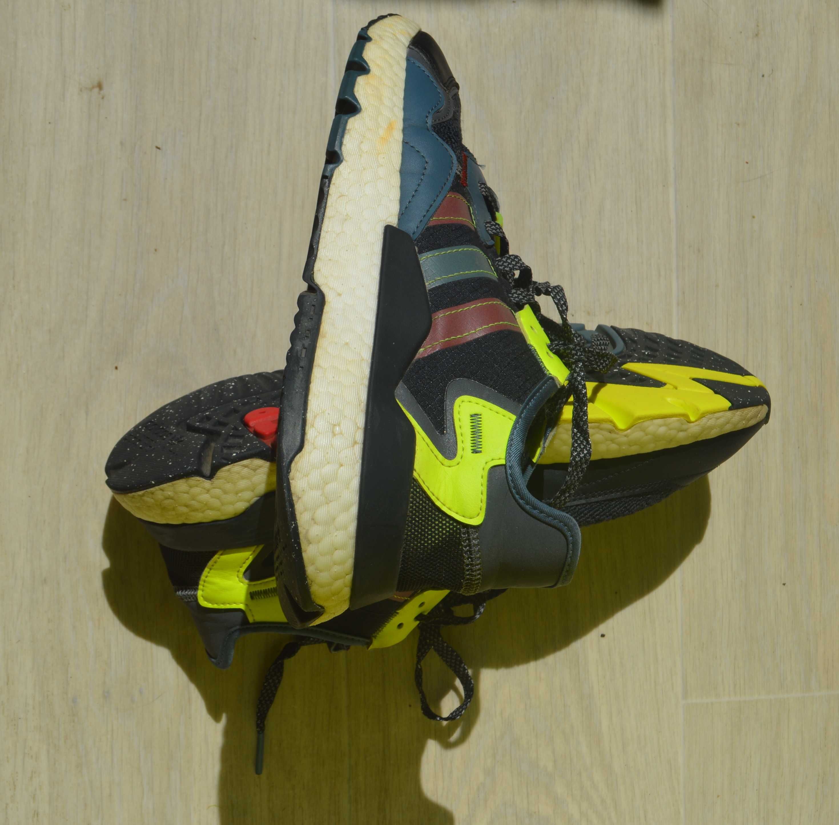 Кроссовки адидас Nite Jogger Grey Blue Yellow p:42