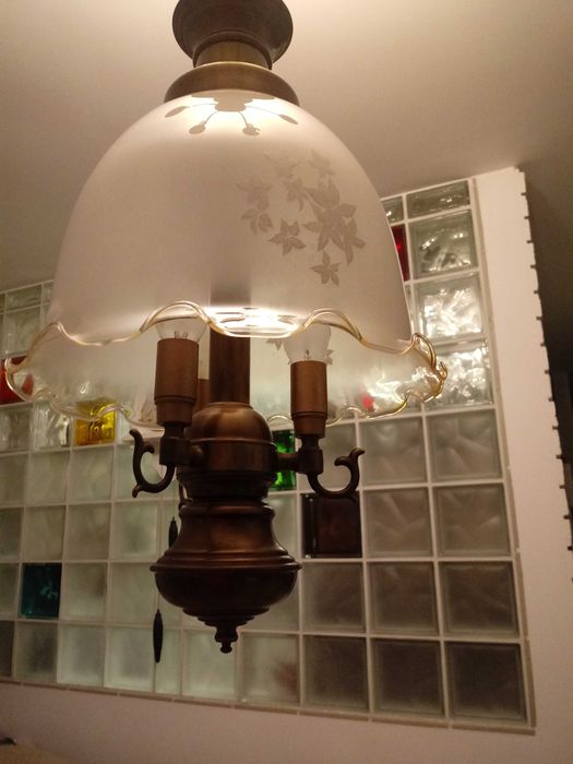 Duże lampy retro stołowo - gabinetowe a'la naftowe