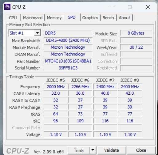 Оперативна пам'ять Micron 16GB(2х8) SO-DIMM DDR5 4800 MHz для ноутбука