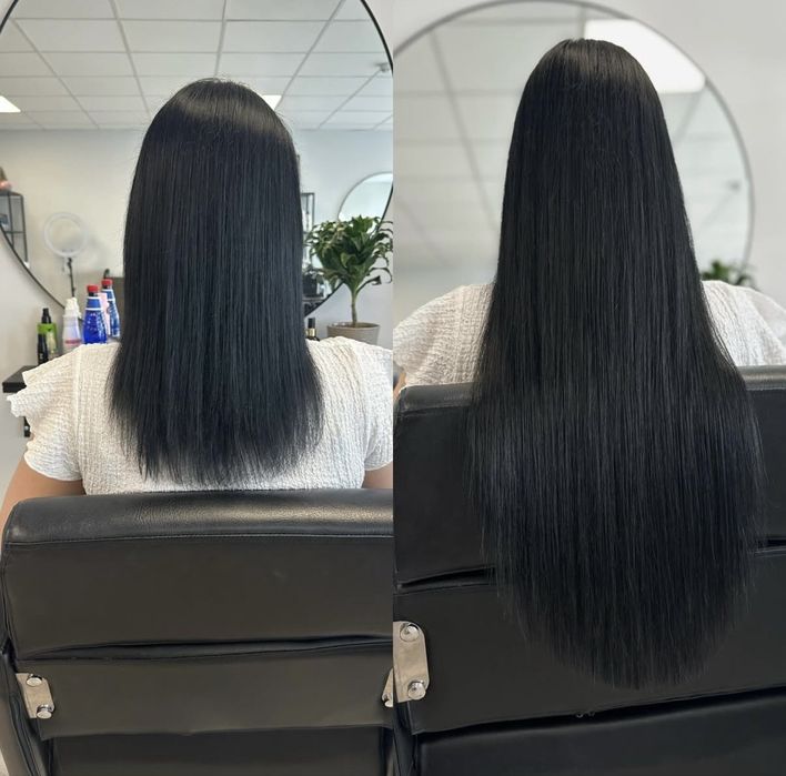 Przedłużanie zageszczanie włosow na keratyne