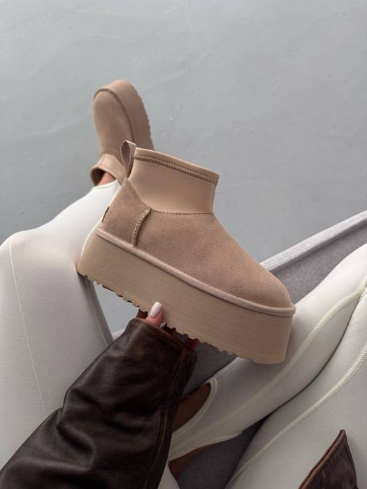 Бежеві Жіночі зимові UGG mini Dipper PLATFORM BOOTS SAND угг угі