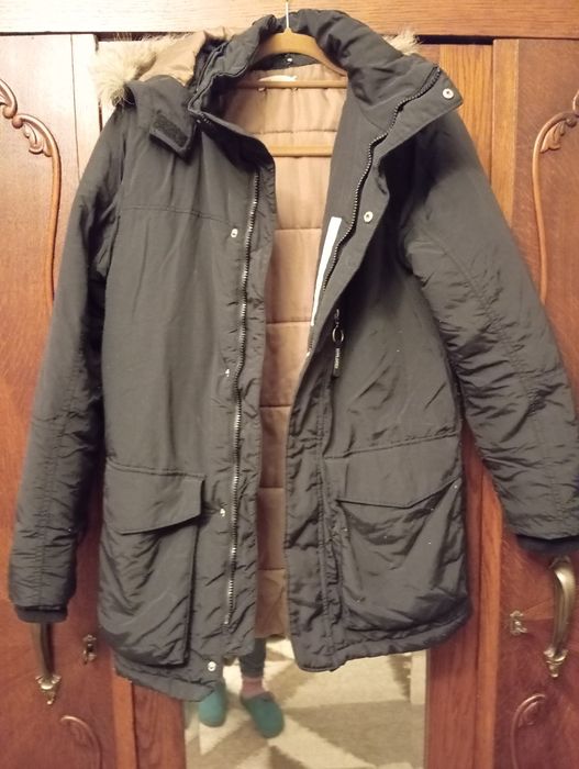 Kurtka ocieplana chłopięca 164 cm 14 lat. H&M czarna