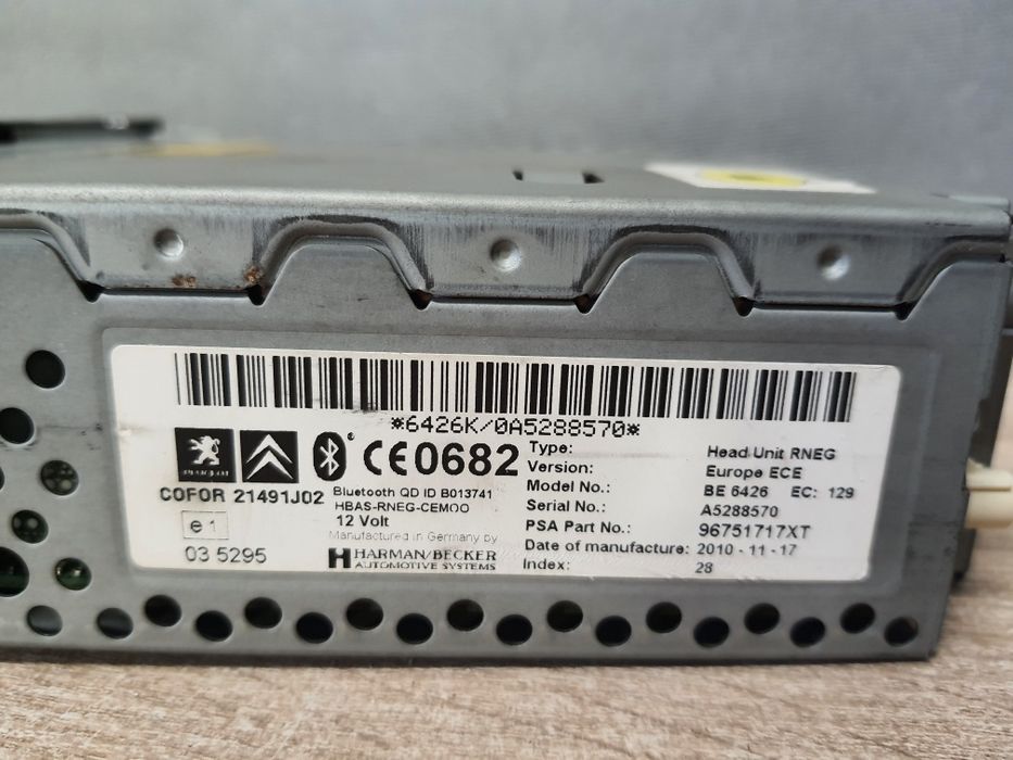 Radio Nawigacja, Bluetooth Citroen Berlingo, C5 X7 Peugeot RNEG BE6426