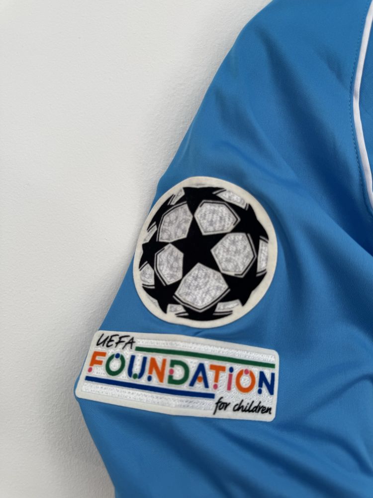T-shirt Futebol Kvaratskhelia Napoli 23/24 com logo Champions League
