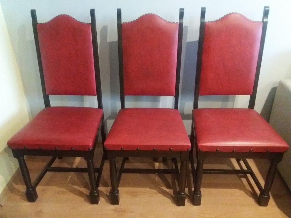 Krzesła skorzane 3szt