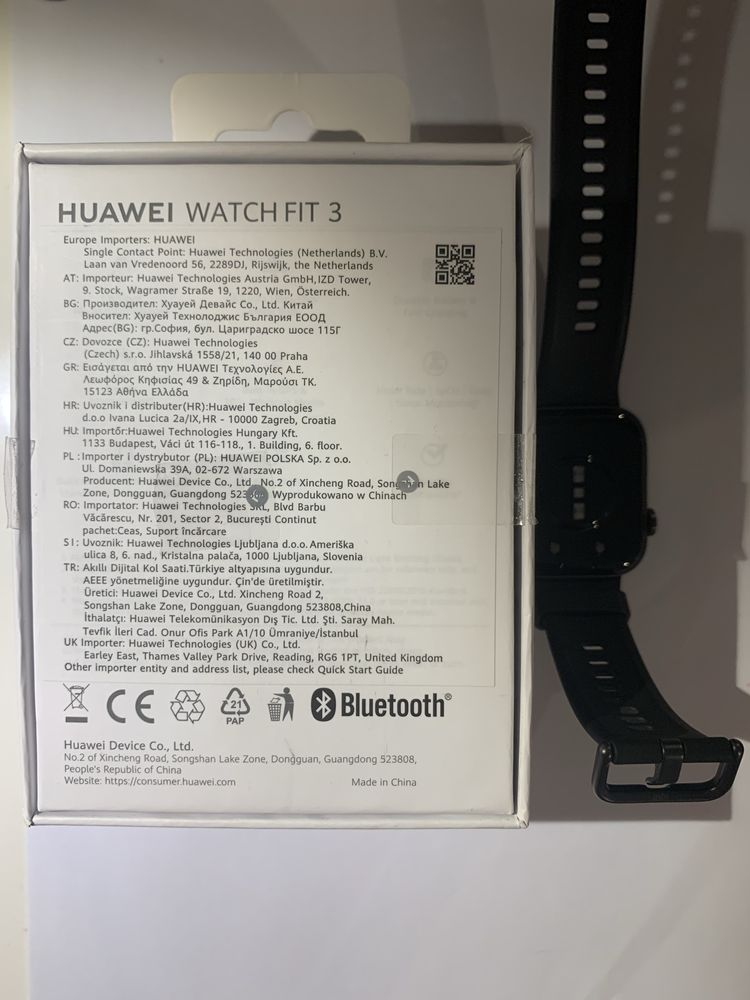 Huawei watch fit 3, model: SLO-B09 color:Black