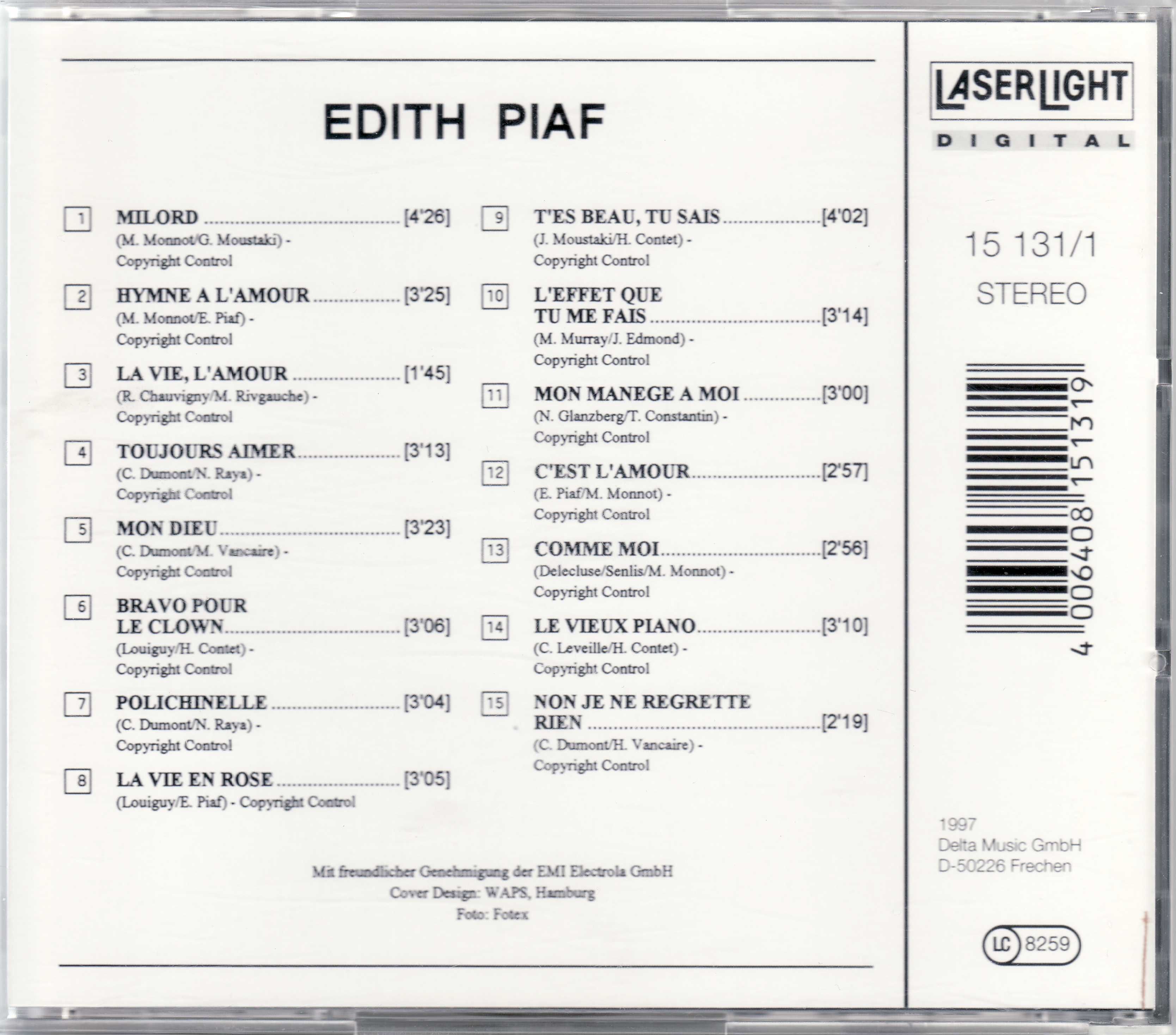 Edith Piaf – Edith Piaf Фірмові CD фирменные
