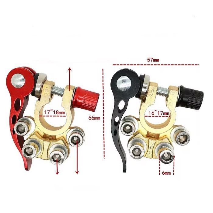 быстросъёмные клеммы аккумулятора (комплект 2-шт) латунные