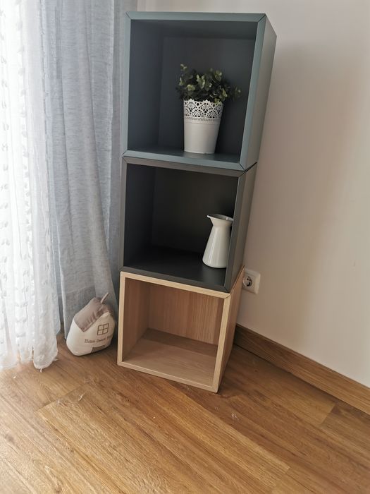 Cubos prateleira IKEA cinzento
