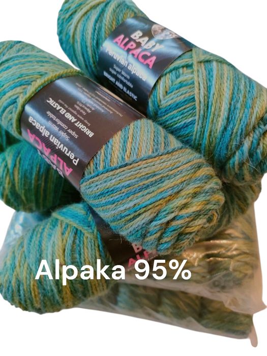 Włóczka wełna alpaka 95% ,  pakiet od 100 g do 1,6 kg