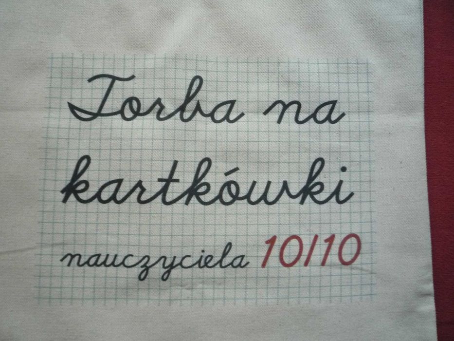 NOWA Torba Materiałowa Bawełna Eko Prezent dla Nauczyciela