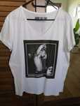 Damski tshirt biały z printem XL